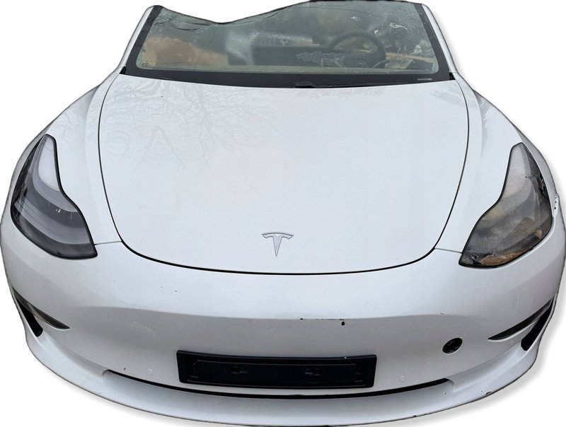 TESLA MODEL 3 PRZÓD KOMPLETNY MASKA PAS PRZEDNI LAMPA BŁOTNIKI